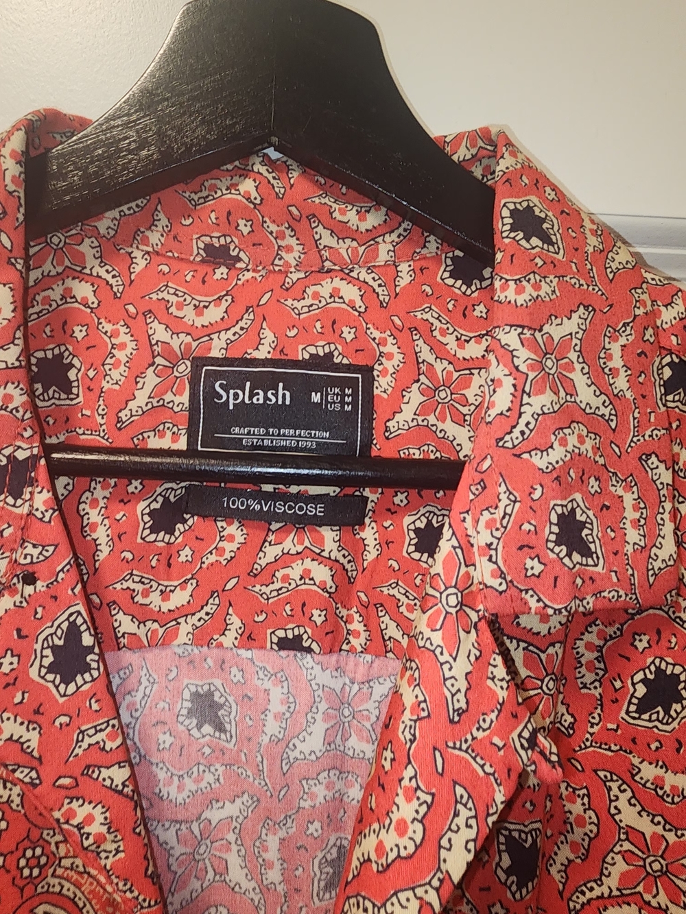 Splash Red Paisley Viscose Shirt